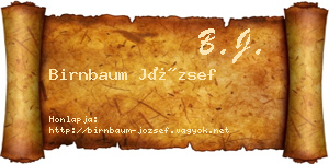 Birnbaum József névjegykártya